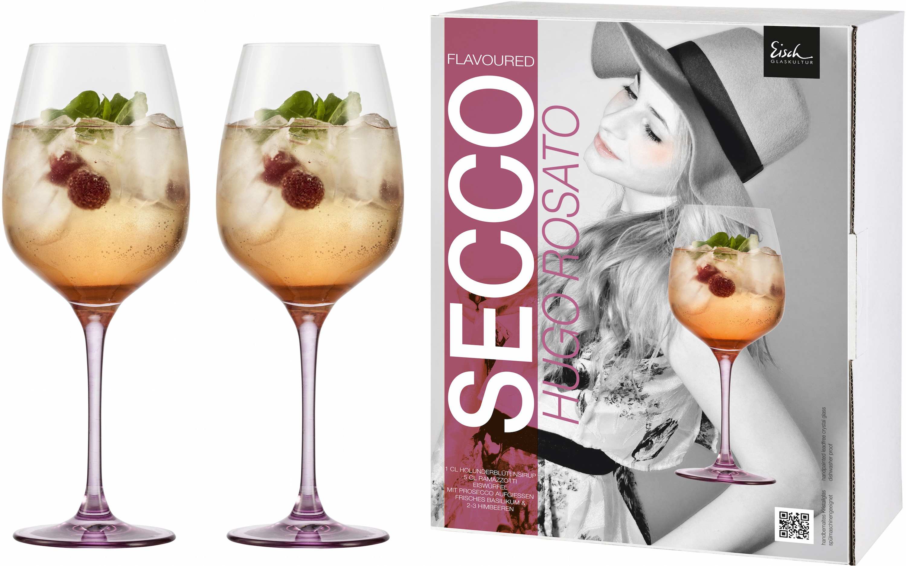 Glas Secco Flavoured Eisch rosa Geschenk Glasshop Hugo | Rosato